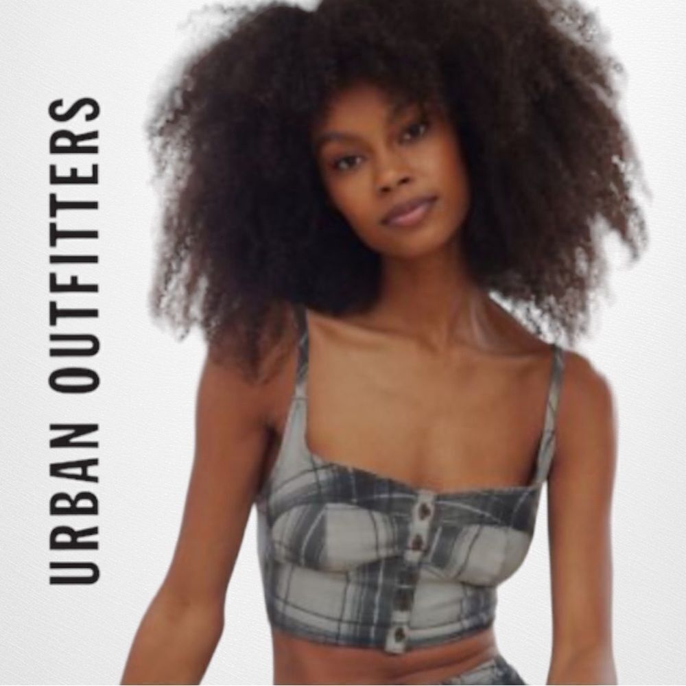 UO Urban Outfitters Out From Under Frankie Flannel Cropped Top NEW XS